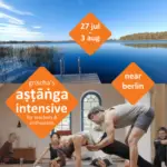 Ashtanga Yoga Retreat nahe Berlin: Intensive Praxis mit Hands-on Adjustments, Studium der yogischen Schriften und ein idyllischer Badesee nur 100m entfernt zur Entspannung.